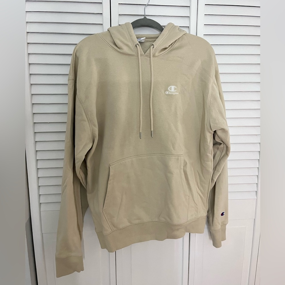 Men’s Champion Classic Fleece Hoodie in Tan